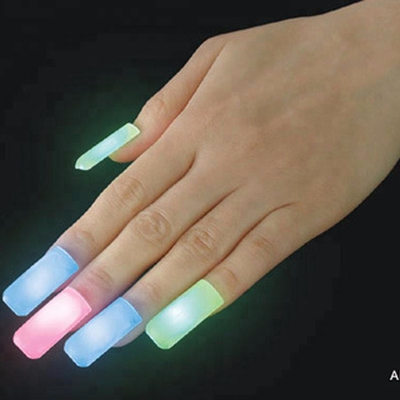 Neuheit Lichtfinger Nagel in verschiedenen Farben für Nachtclub Gelegenheit 10 * 30 * 10mm